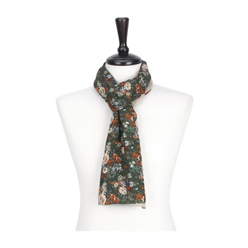 Elkate Women s Scarf LNM212 Flower Cotton Double-Sided Muffler