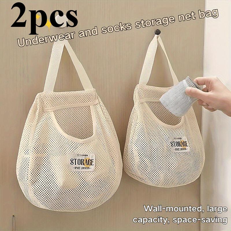 

3pcs Canvas Hanging Storage Bags - Wall Mounted,Dormitory Storage Bags|Wall Mounted Bags | Clothing Storage Bags