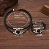 Simia style necklace and bracelet set, double black rope design, with oval black rhinestone pendant, ladies fashion jewelry