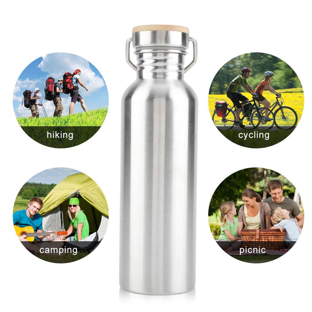 Stainless Steel Outdoor Portable Water Cup Drink Bottle Travel Mug 750mL