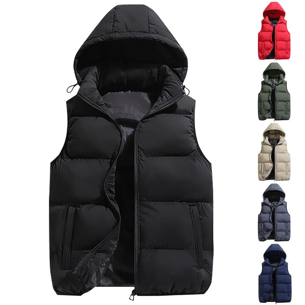 Pánská péřová vesta Zimní zateplená outdoorová vesta Zesílená bunda bez rukávů