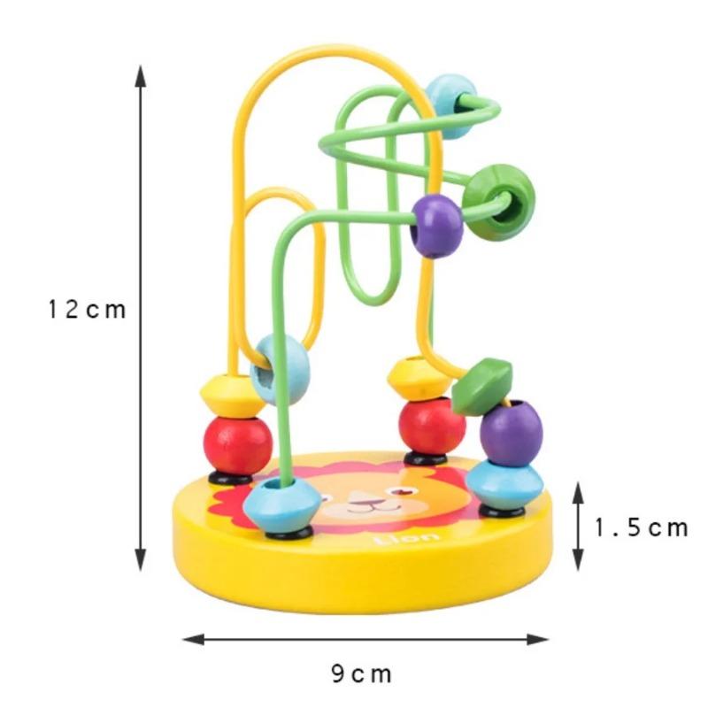Montessori Toys Colorful Wooden Roller Coaster Educational Circle Toy for Preschool Learning Bead Maze Toy Perfect Gift for Kids