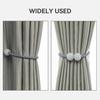 6 Pack Magnetic Curtain TieBacks, Curtain Clip Cord Buckle, Curtain Drape Holdbacks for Home Office Window, Decorative Weave Rope Holder, Grey