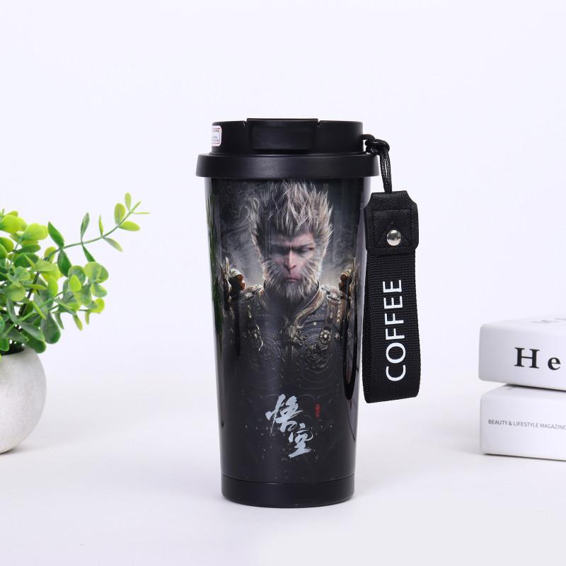 

Stunning Black Myth Wukong Themed Stainless Steel Travel Mug With Handle For Ultimate Insulation And Durability Style 1