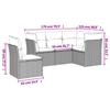 5 Piece Brown Garden Sofa Set with Cushions Poly Rattan