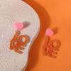 Fully Managed Environmentally Friendly Acrylic Earrings, Fashionable And Romantic Love Love Stud Earrings