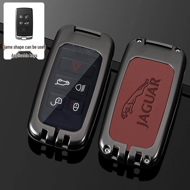 Jaguar XFL/XEL/XJL/F-Pace/F-Type Key Case with Buckle - Premium Car Key Remote Holder