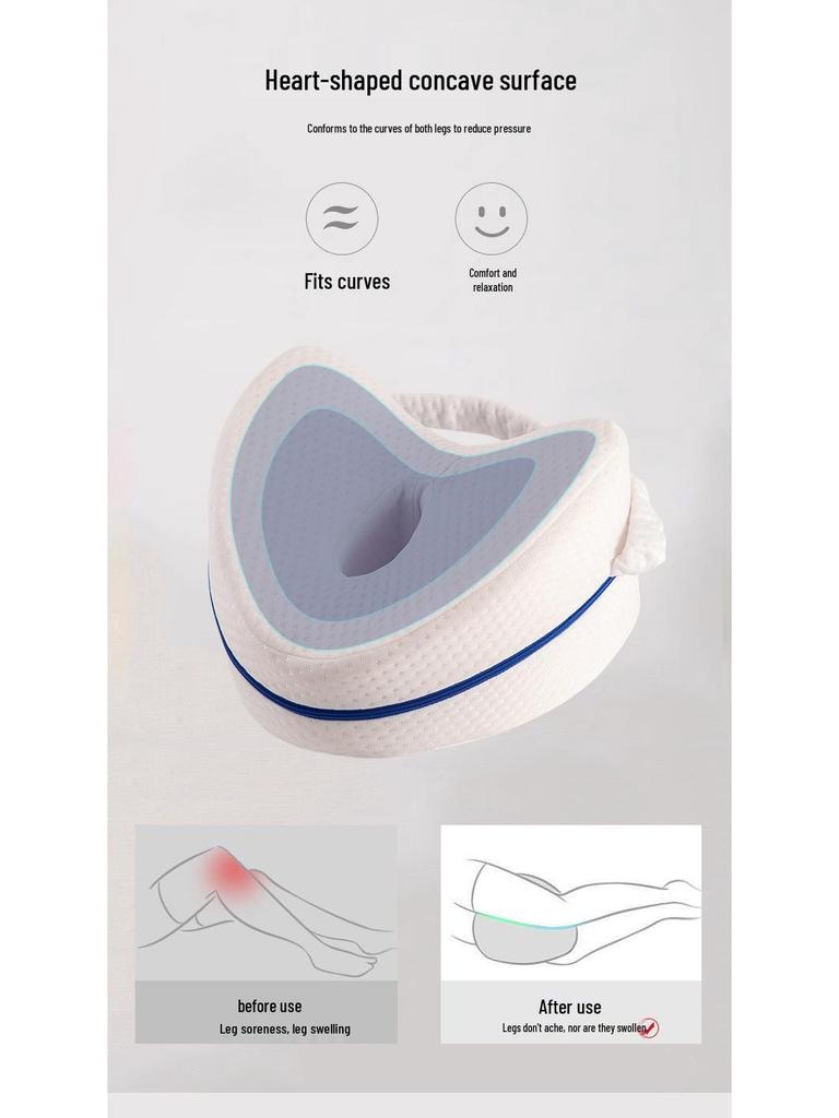 Heart-Shaped Memory Foam Knee Pillow for Office Sleep & Pregnant Women