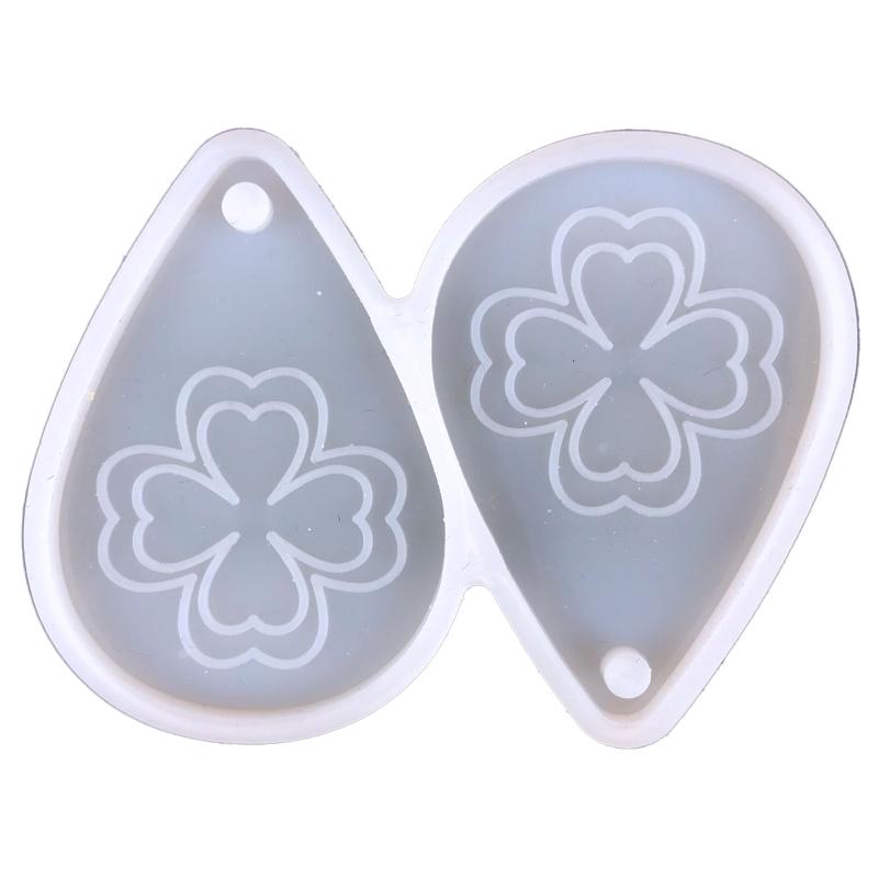 Ohrring Harzform Kleeblatt Ornament Silikonform Epoxidharz Gießen mit Loch für DIY Handwerk Schmuckherstellung Anhänger
