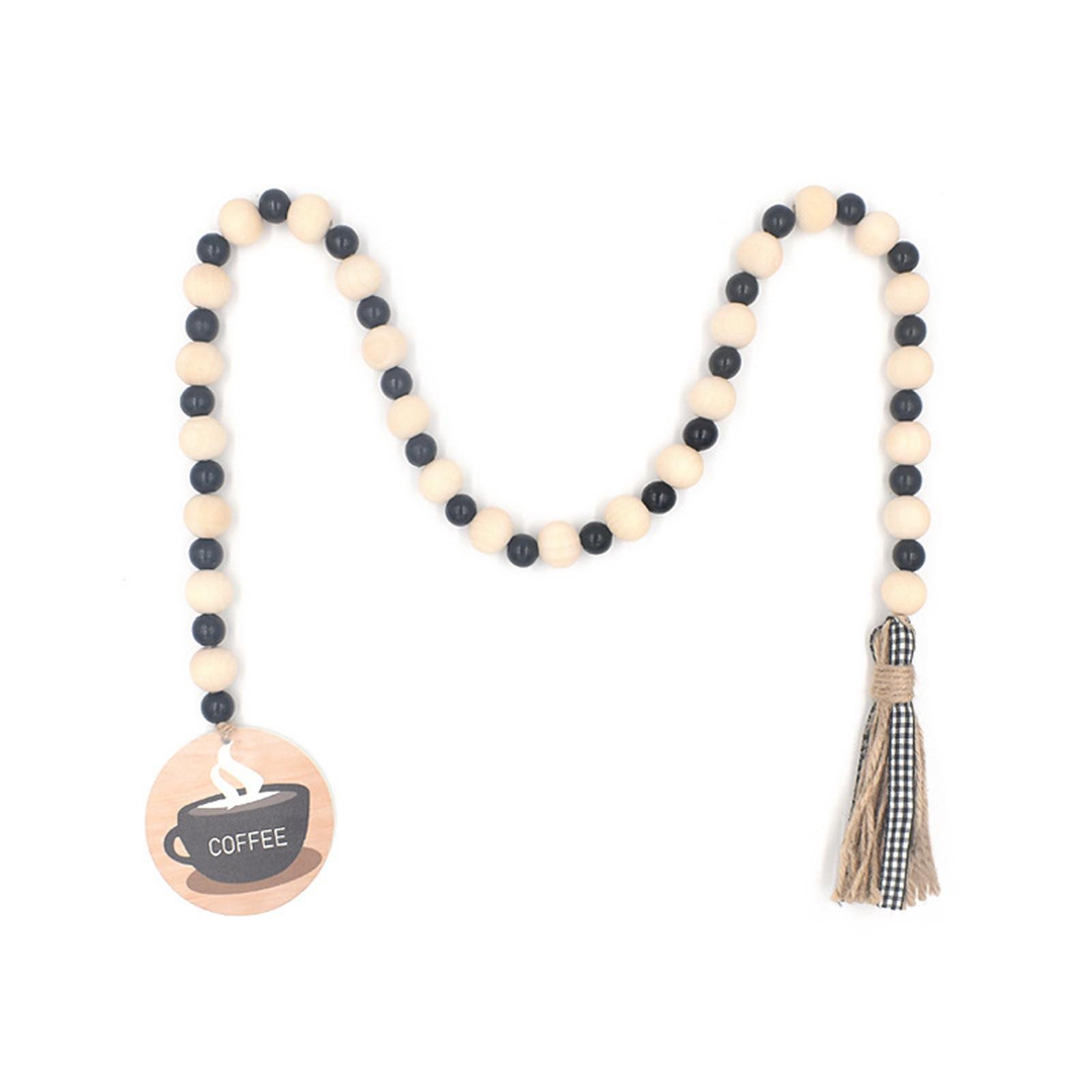 

Деревянные гирлянды из бисера с кисточками и кофе, деревянные украшения, деревенский многоуровневый декор подноса для DIY, свадебный домашний декор