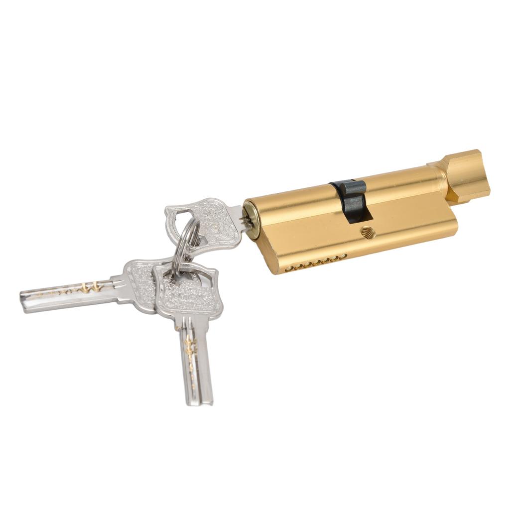 Cylinder Lock Door Locker Core Home Security System Tool Aluminum with Key for Cabinet Mailbox Drawer CupboardGold