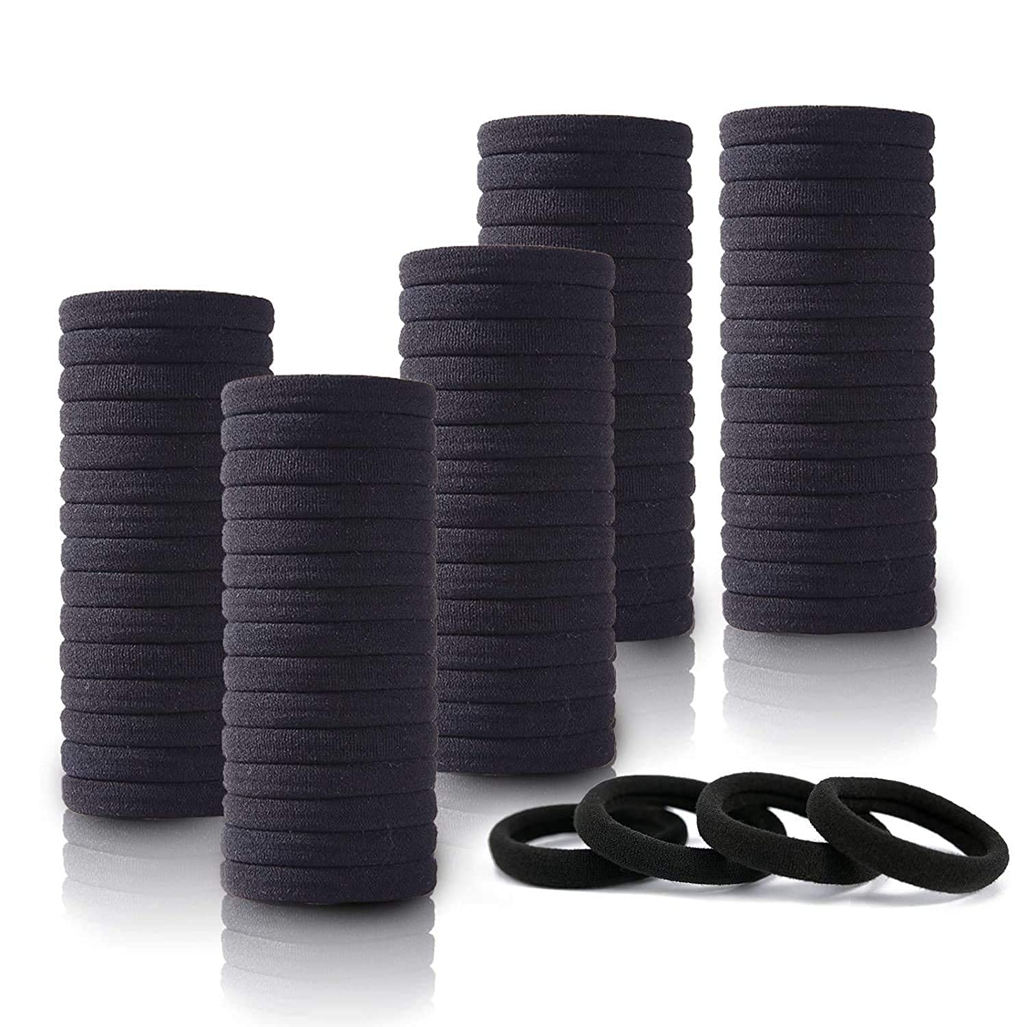 Premium 30 Black Hair Ties, Elastic Hair Band Made of Quality M чёрный