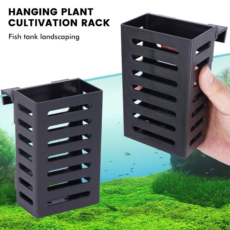 Black Hanging Aquarium Plant Holder Plastic Aquarium Planter Cups Planter Baskets Practical Aquatic Pot Aquascape Decoration