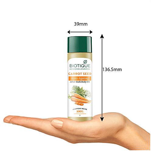 Biotique Carrot Seed Anti Aging Body Oil 120ml | Smooth Radiant Skin | Prevents Wrinkles | 100% Natural Botanical Extracts