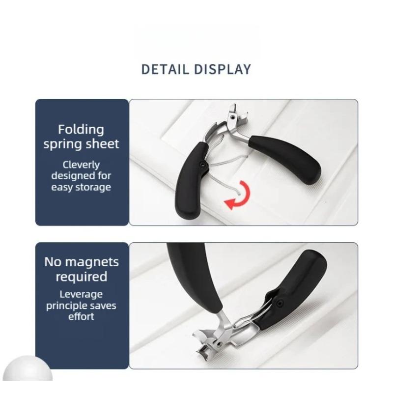 Curved Head Anti-splash Toenail Clippers Large Opening Design Professional Nail Cutter for Thick Hard Toenails Elderly Use