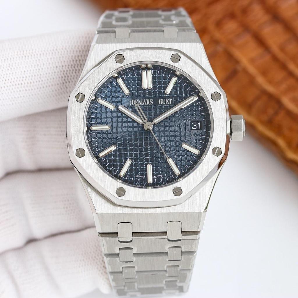 AP Royal Oak Automatik Leuchtende Herren-Stahl-Armbanduhr mit Sichtboden