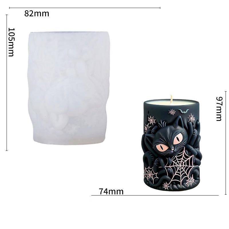 Black Candle Mold Unique Aromatherapy Gypsum Mould Candle Silicone Mold Non-Toxic Halloween Candle Mold For Home Decoration белый