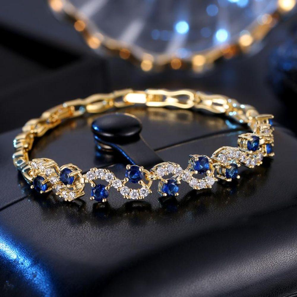 Wave Crystal Gemstone Bracelet Lobster Clasp Crystal Chain Bracelet New Women Bracelet  Women
