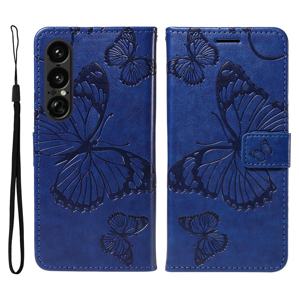 For Sony Xperia 1 VII Wallet Case Floral Butterfly Imprinted Leather Phone Cover Stand