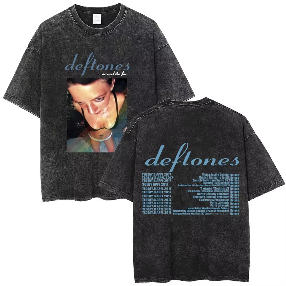 T-shirt Originale Vintage Alternativa Heavy Metal Rock Band Deftones Musica Privata Grafica Serpente Uomo Donna Cotone T-shirt Oversize