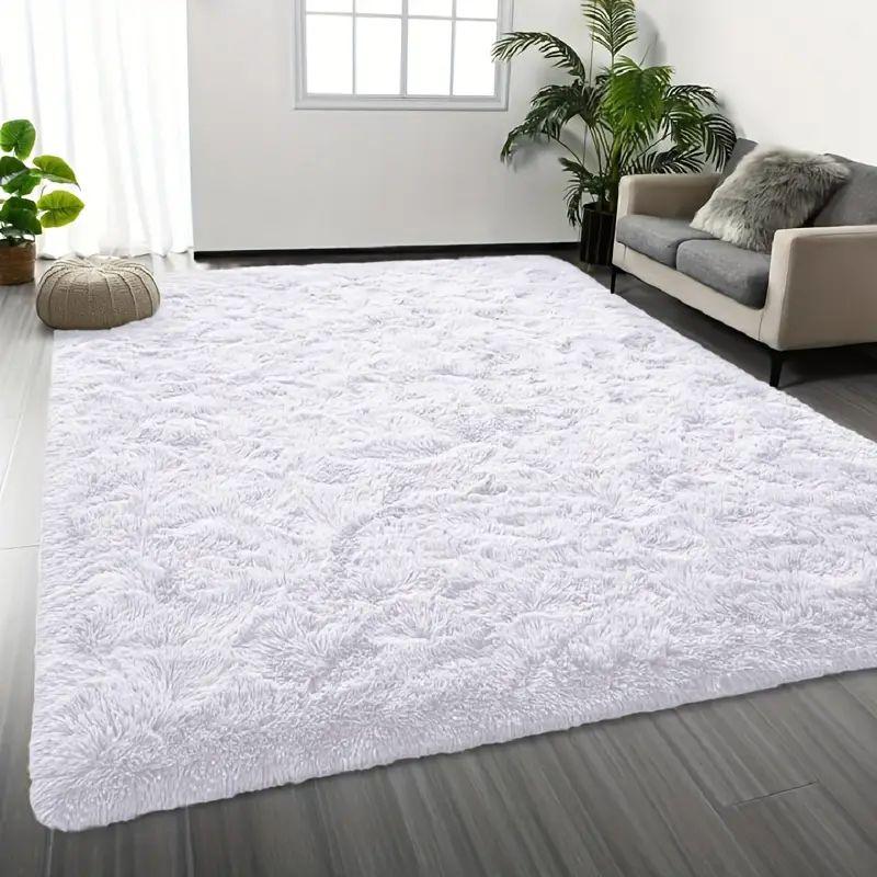 Luxury Square Fuzzy Rug Soft and Plush Anti-Slip Floor Mat for Living Room, Sofa, Bedroom, Wardrobe Room, Home Decoration