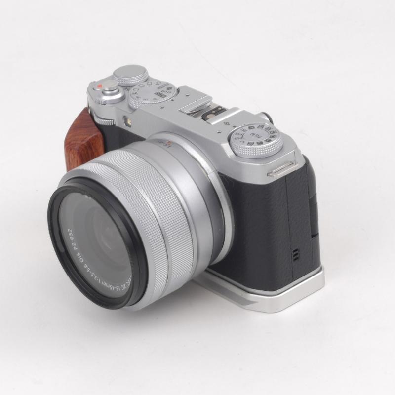 Wood Handle Camera Quick Release Hand Grip For XM5 Camera Photography Studio Gear, Metal Baseplate