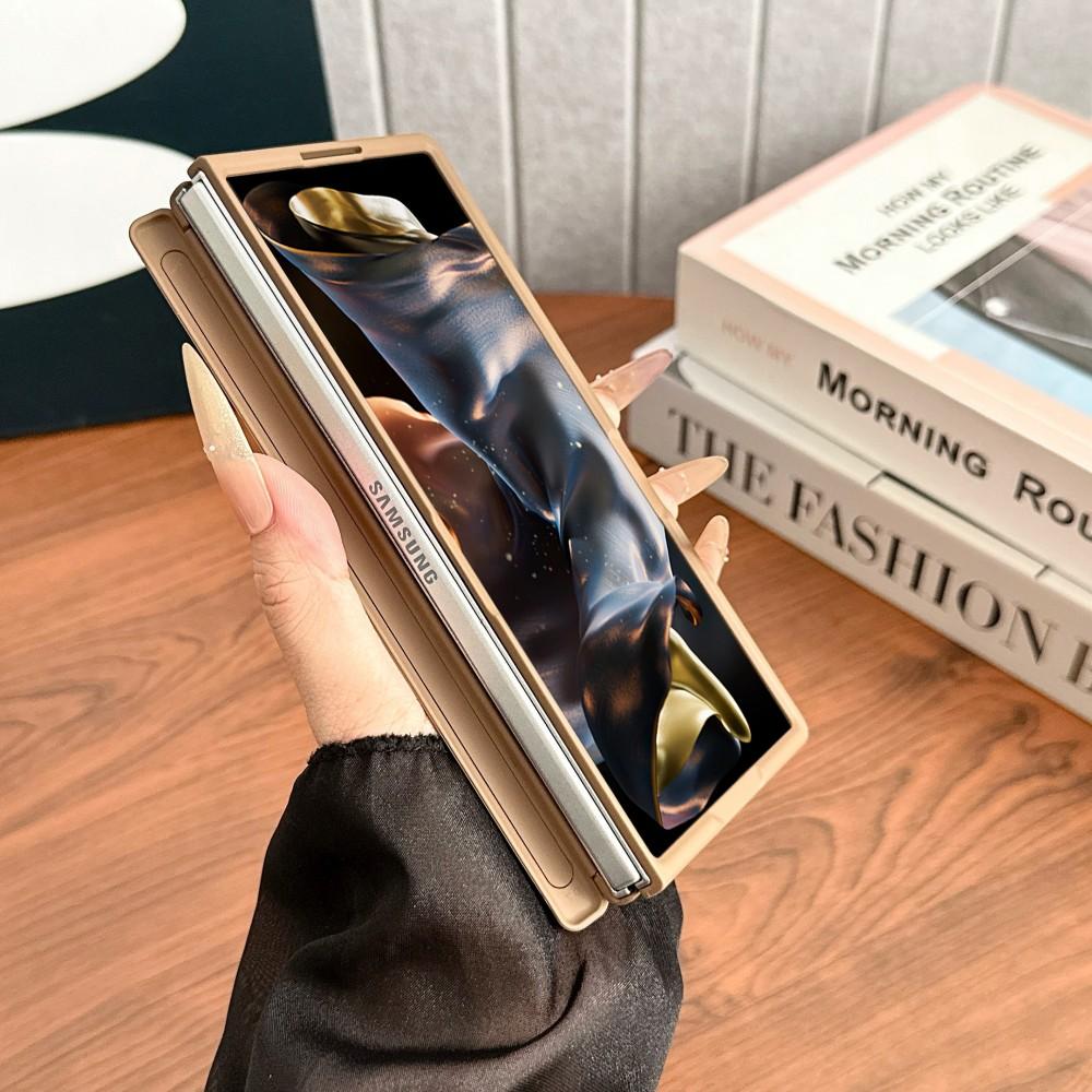 For Samsung Galaxy Z Fold 6 7 5G Solid Color Phone Case Magnetic Wireless Charger PC Hard Shel Hinge Protection Back Cover