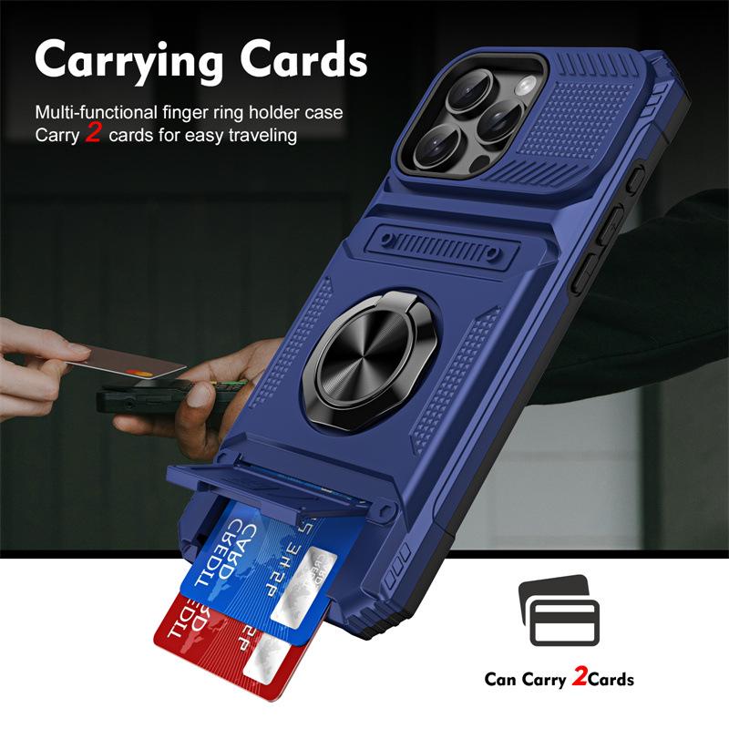 Bracket Card Slot iPhone 17 Pro Max Case, Compatible with Apple 17/16, Drop-Proof Design, Ideal for Cross-Border and Foreign Trade.