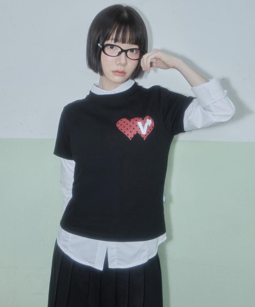 VIDEO JOCKEY Double Heart T-Shirt [6 Colors]