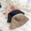 Fashionable Round Top Short Brim Knit Hat For Women Sun Protection Breathable Pink Black Khaki Blue Rose Beige