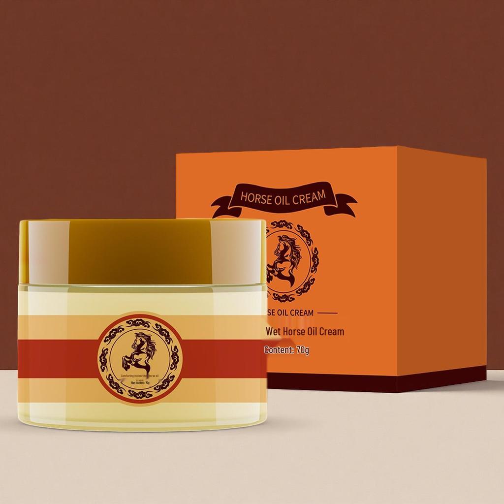 Horse Oil Soothing Moisturizer: Hydrating, Nourishing Face Cream for Dry Skin, Perfect for Autumn and Winter.