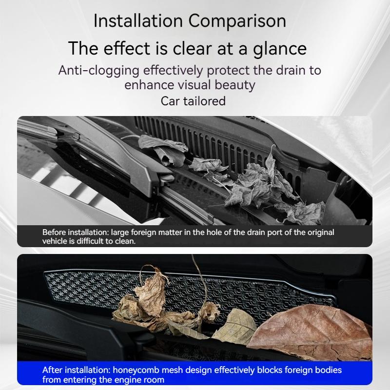 For BMW 5Series i5G60 2PCS Set Car Front Water Drain Cover Engine Front Drain Cover Windshield Anti Blocking Protective Stickers