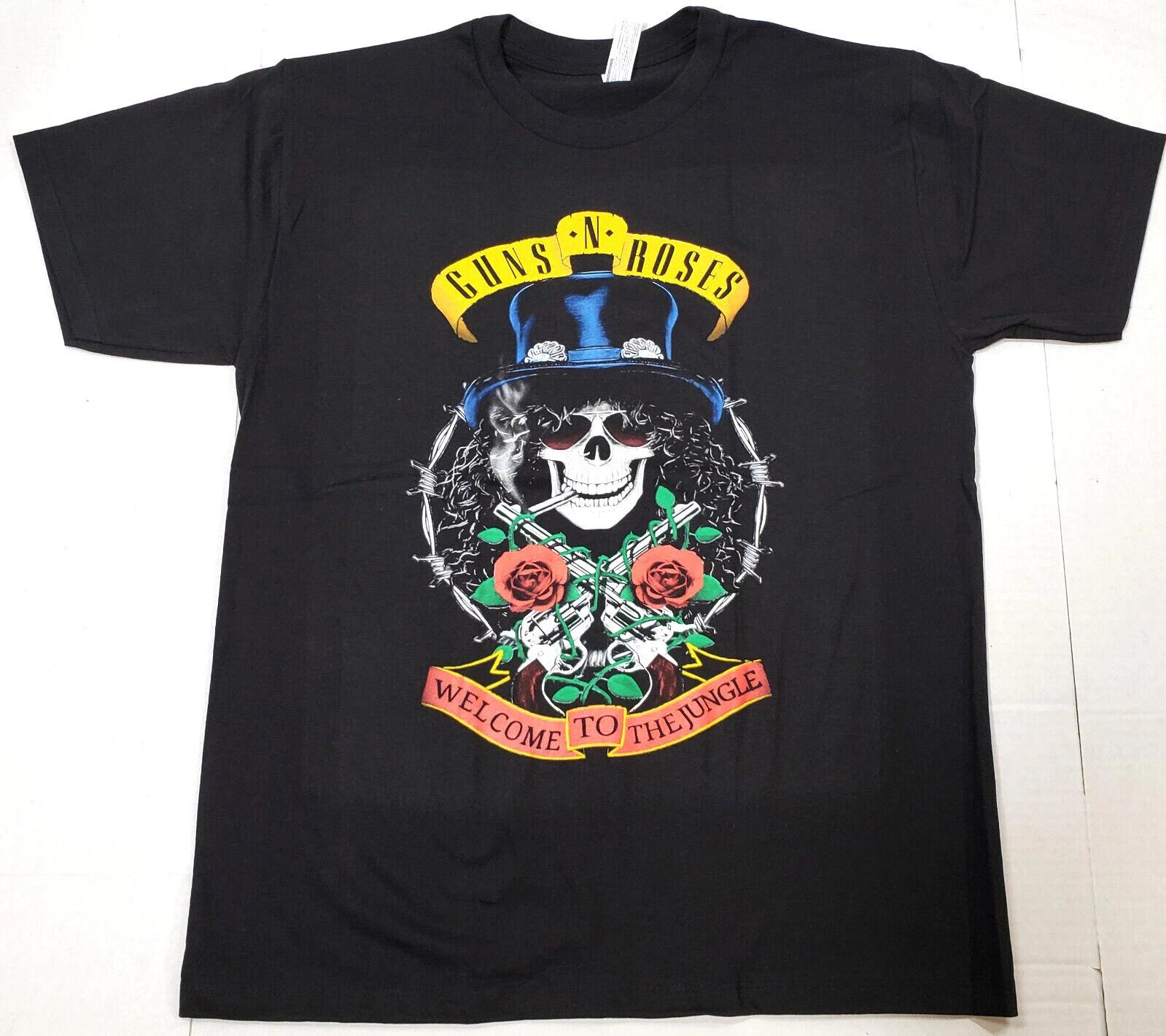 

GUNS N ROSES T-shirt Welcome To The Jungle Tee GnR Slash Adult Men s Black New XXL