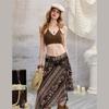 unifree Retro Mosaic Print Beaded T-Shirt Set