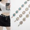 Turquoise Vintage Waist Chain - Women's Metal Chain Belt - Fashionable and Unique Waist Accessory