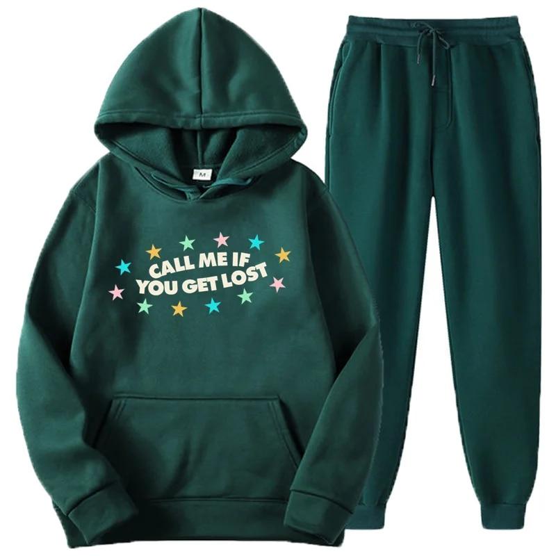 Call Me If You Get Lost Alphabet Printed Men Women Tracksuit Set Casual Hoodie And Pants 2pcs Sets Oversized Fashion Men Clothes