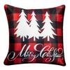 Decorative Merry Christmas 12 Inch X 12 Inch Cushion Covers Set of 5, Satin Cushion Cover for Sofa, Christmas Home Decor