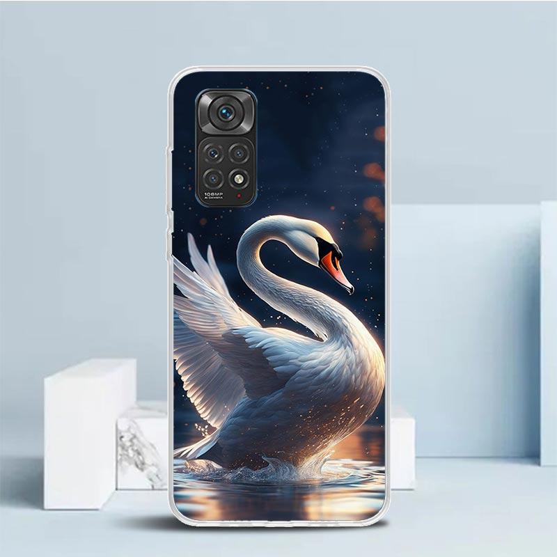 Black Swan Noble Phone Case For Xiaomi Redmi Note 15 14 14S 13 12S 12 Pro Plus 11S 11 11T 11E 10S 10 + Soft TPU Back Cover Redmi