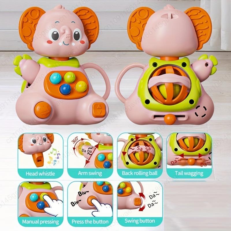 Elephant Handheld Rattle Bell - Vibrating Grabbing Toy, Design for Easy Grip, Ideal Early Development Toy for Babies