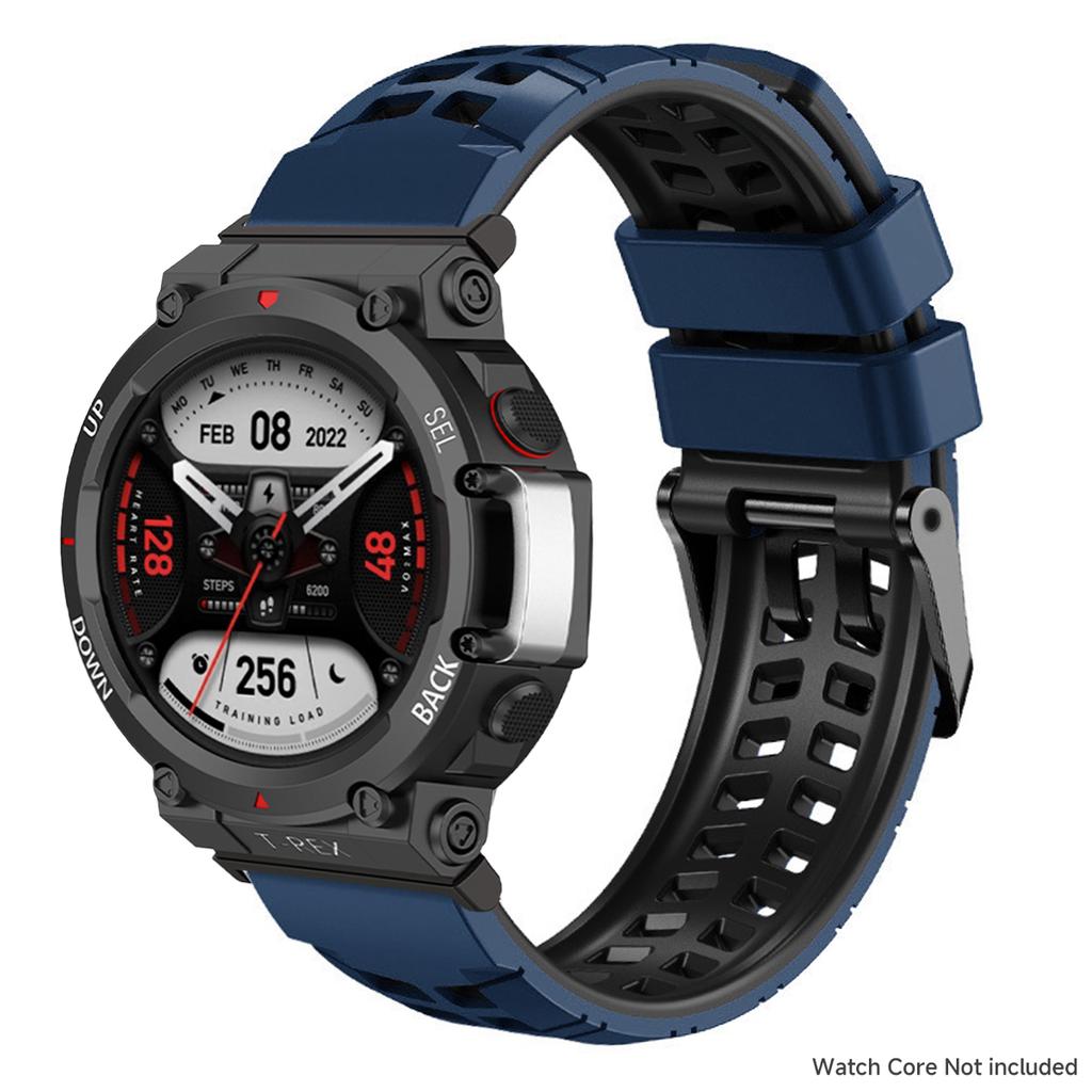 Silicone Sport Band For Amazfit T-rex 3/2/1 Two Tone Adjustable Strap For T-rex Pro/Ultra/2ultra Smartwatch Breathable Bracelet