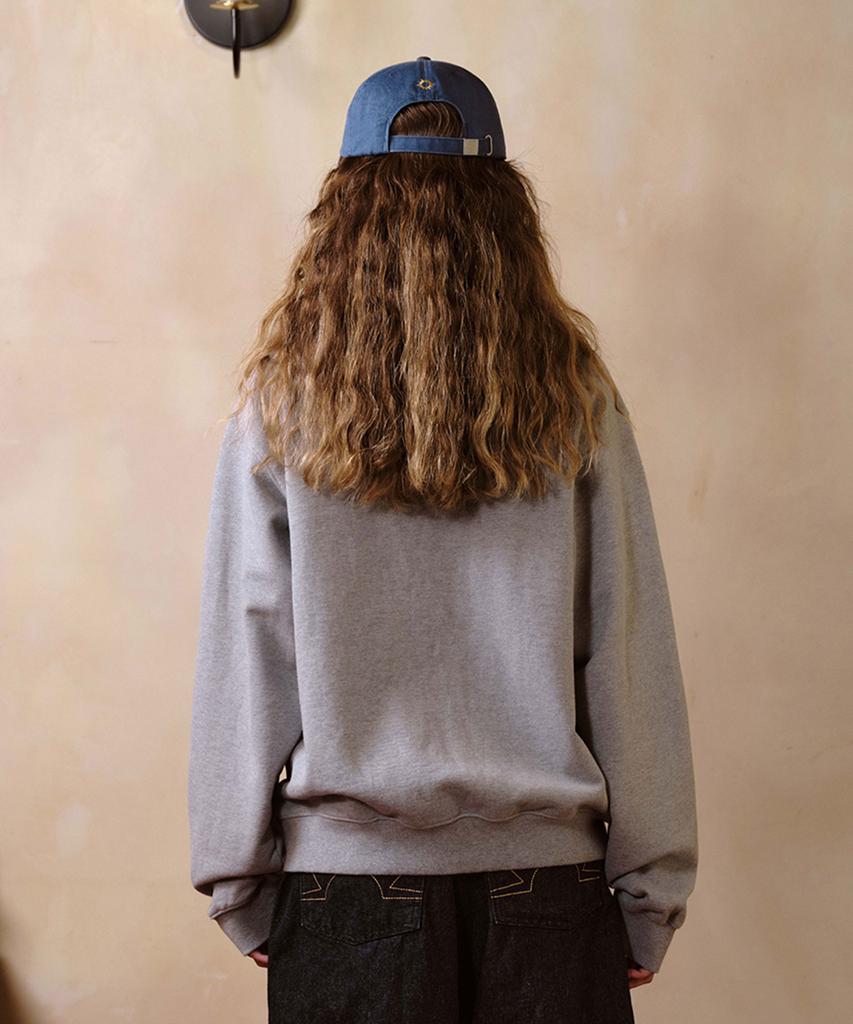 HELLO SUNRISE Classic Typo Logo Sweatshirt_Melange Gray