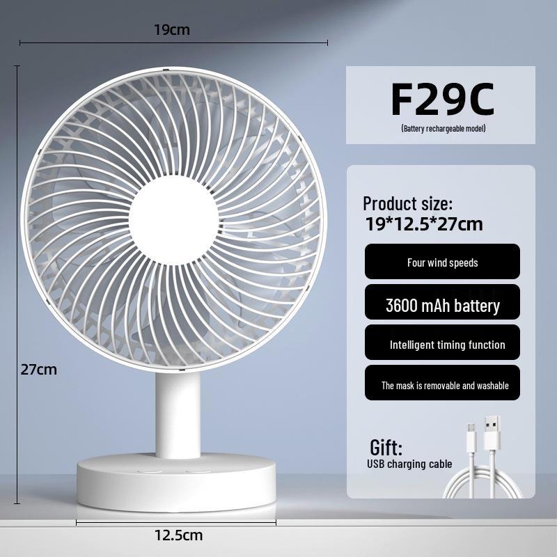 Rechargeable Portable Desktop USB Fan for Dormitory and Office Use