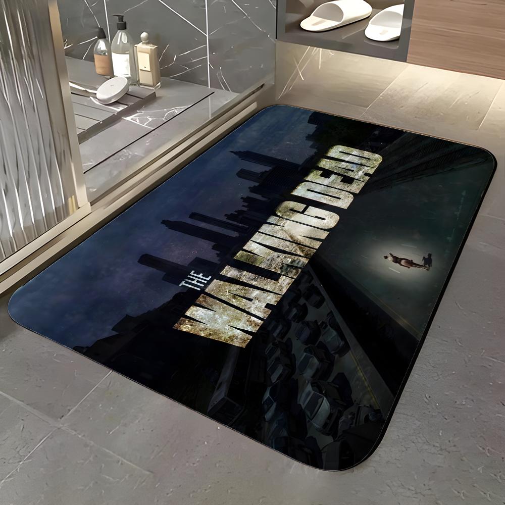 show T-The Walking Dead Floor Mat Soft Flannel Entrance Door Mat Non Slip Absorbent Bathroom Bedroom Floor Rug