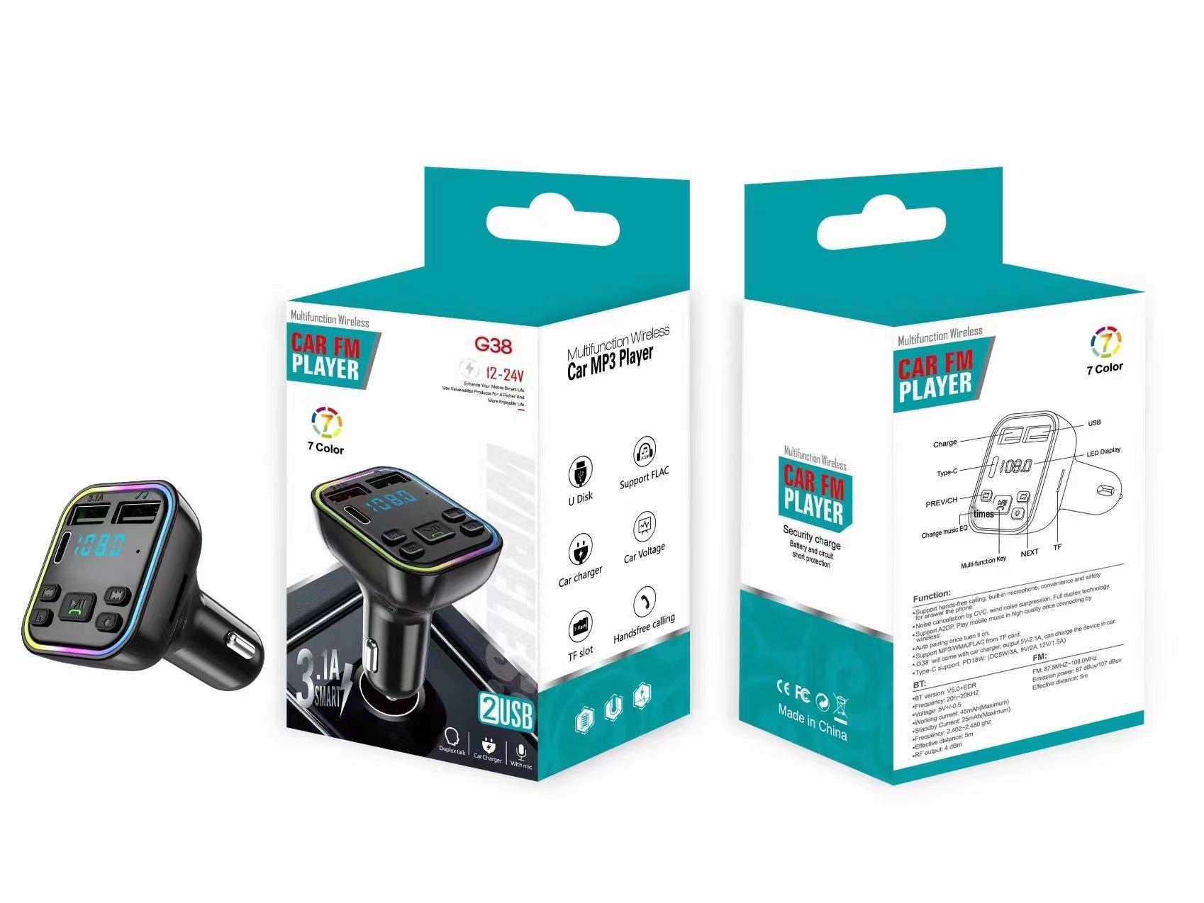 

Популярний автомобільний Bluetooth MP3-плеєр та FM-передавач з Type-C та подвійним USB-зарядним пристроєм