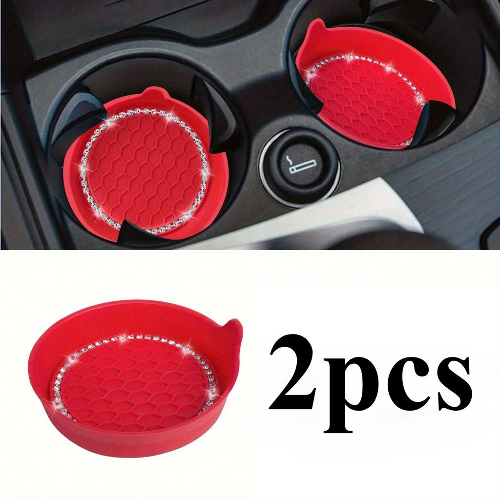 Car Cup Coaster - Universal Non-Slip Cup Holders With Crystal Rhinestones For Car Interior Accessories