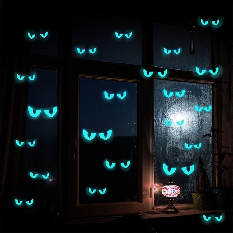 Luminous Stickers Glow in Dark Evil Peeping Eyes Stickers for Halloween Wall