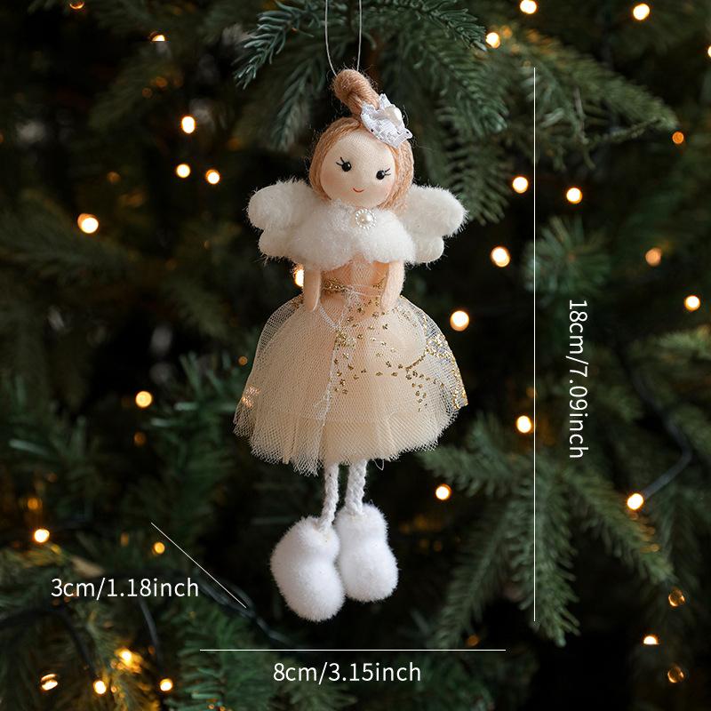 1 STK Engel Mädchen Romantisches Weihnachtsgeschenk Anhänger Kreativität Plüschpuppe Dekoration Niedliches Netz Ornament