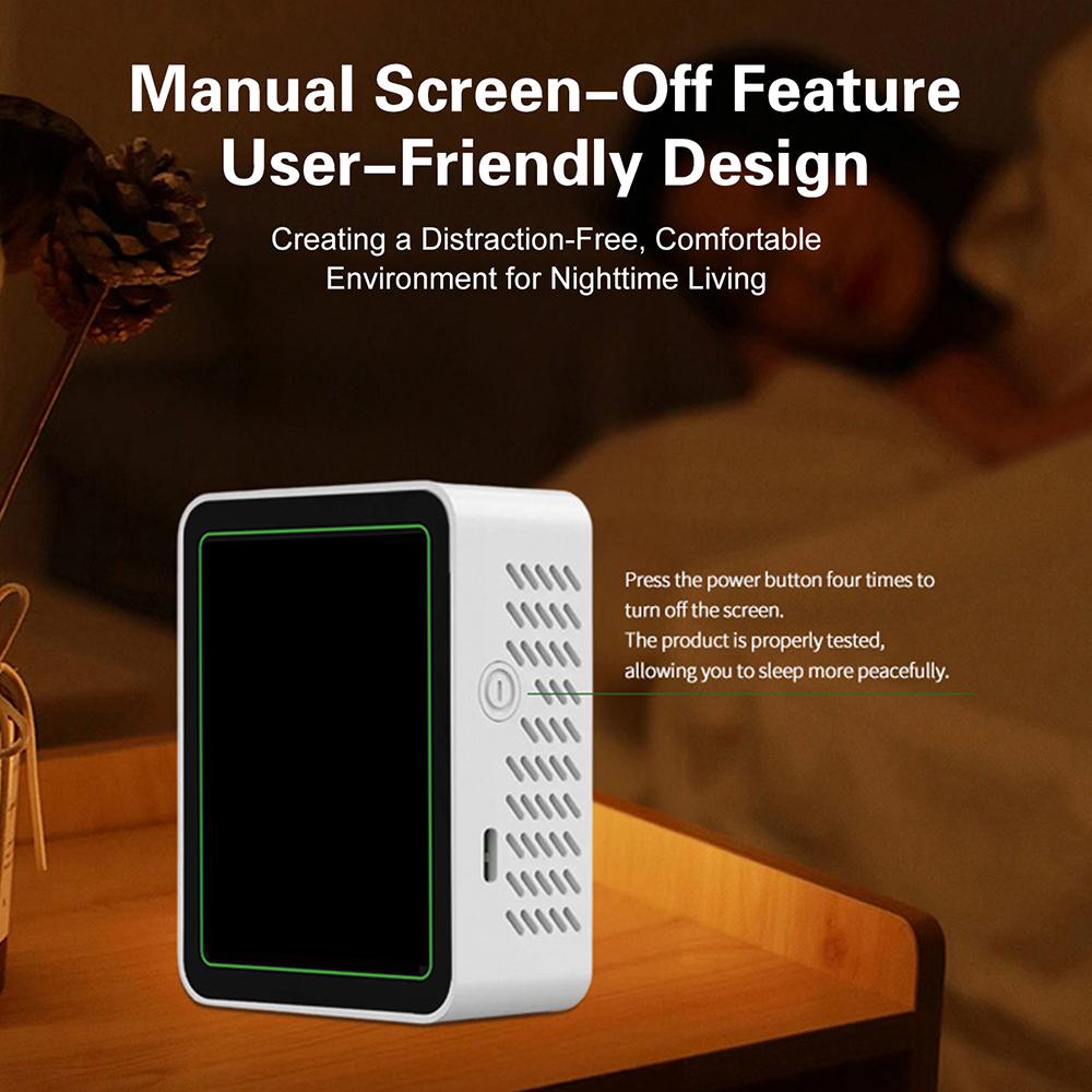 5-in-1 Air Quality Monitor Temperature and Humidity Monitor PM2.5, PM1.0, PM10 Infrared Dust Air Quality Monitor Type-C Port