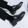 Men's Walking Shoe Men Leather Platform Oxfords Slip on Thick Tottom Male Derby Shoes Casual Loafers Men Comfortable Dress Shoes