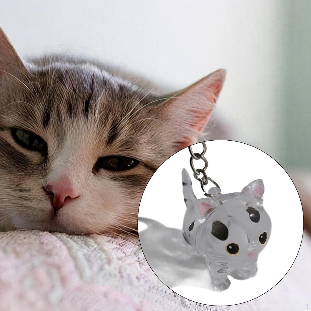 Cat Keychain Bag Pendant Unique Pet Memorial Gift Lightweight Versatile for Kids Adults Hair